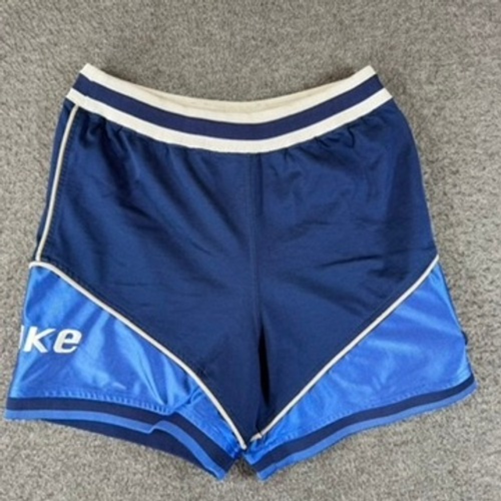 Vintage Nike Basketball Shorts Blue White Striped Mesh Womens Medium M Retro